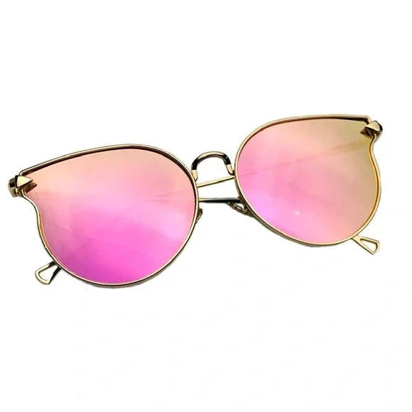 Cat Eye Pink Sunglasses Polarized Mirrored Flat-Lens Eyewear UV 400 Protection - Picture 12 of 12